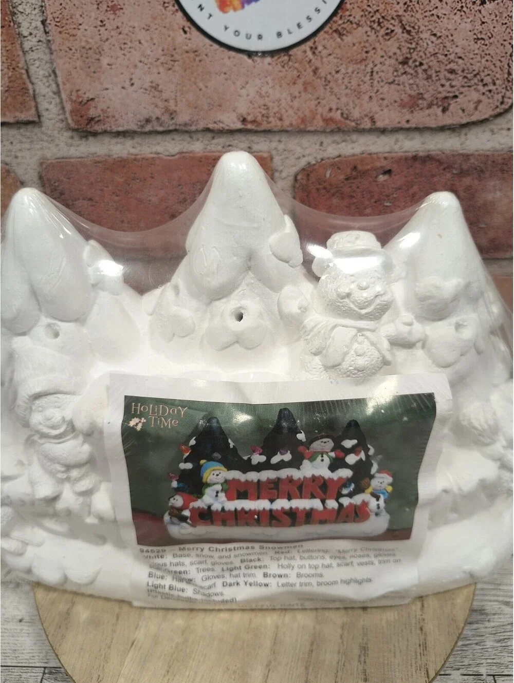 Creative Craft Centennial CO 94529 Merry Christmas Snowmen Ceramic Bisque NEW